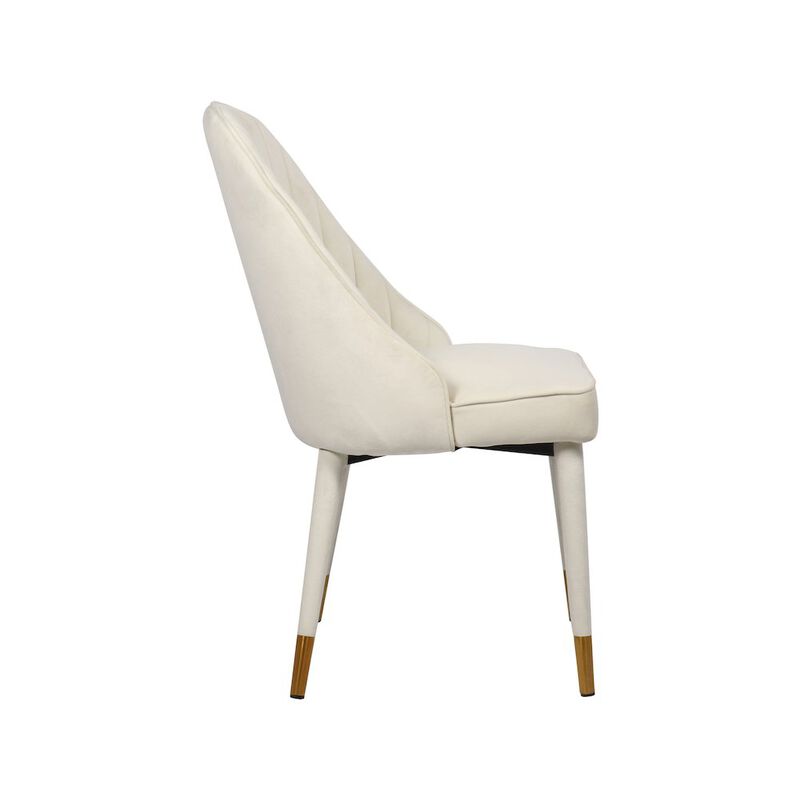 Meridian Furniture Belle Cream Velvet Dining Chair, Set of 2