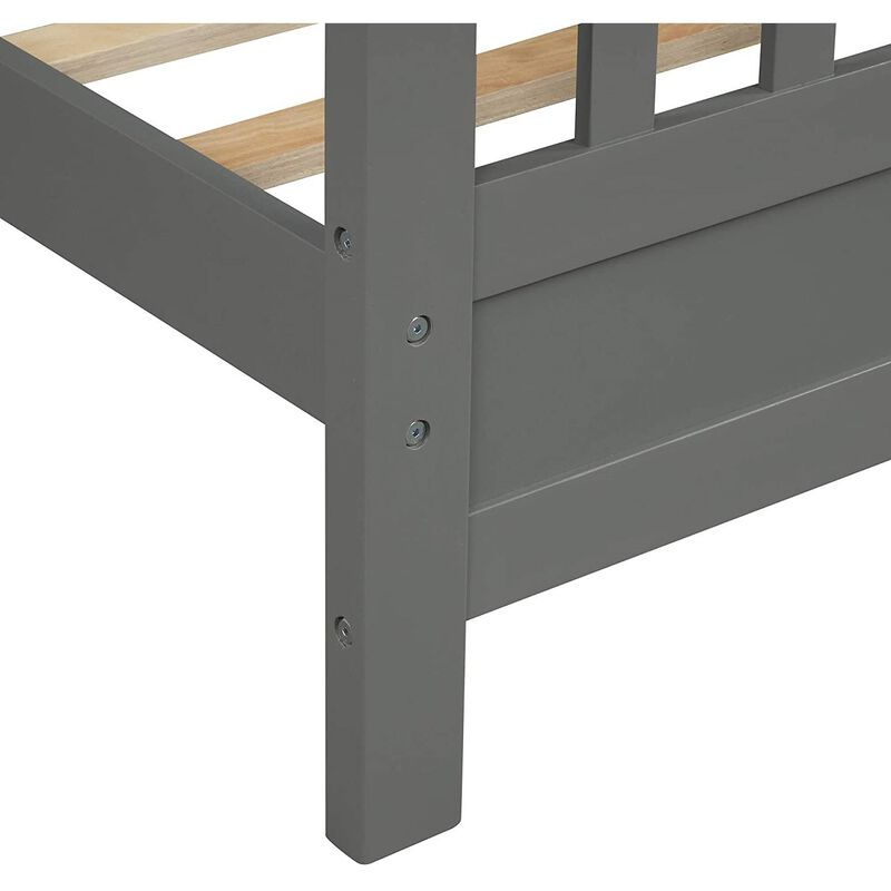 Pine Wood Slatted Platform Headboard Footboard Full Size Bed