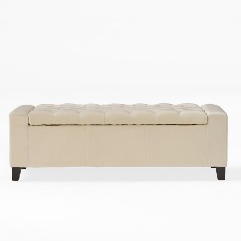 Merax Fabric Upholstered Storage Ottoman for Living Room, Bedroom image number 5