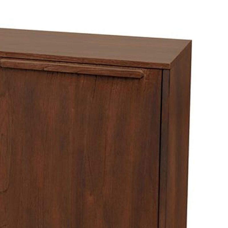 Nancy Sideboard Server with 3 Drawers and 2 Cabinets, Brown Mahogany Wood image number 2