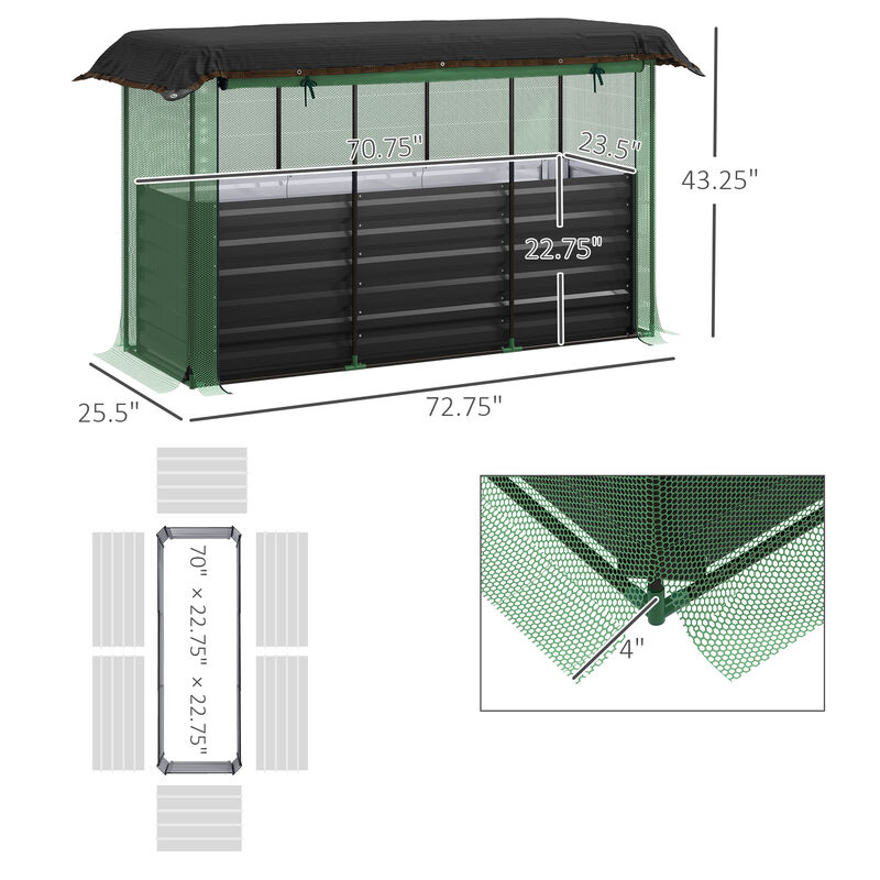 Hivvago Steel Planter Box with Shade Cloth image number 2