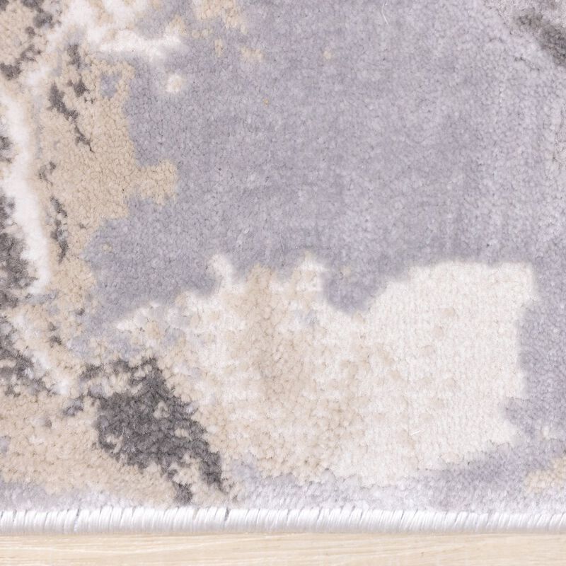 Novelle Home Layla Modern Swirl Beige Grey Cream Rug, 5'3 x 7'7 image number 6