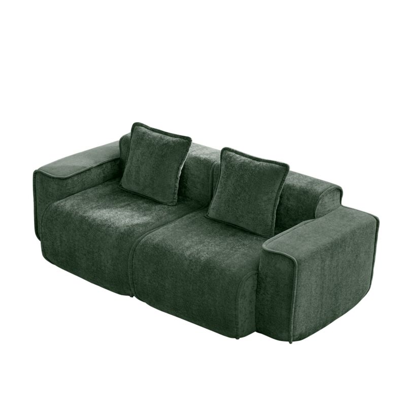Glaquu Velvet Loveseat image number 8