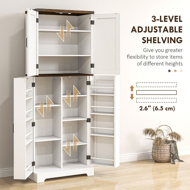 Hivvago Freestanding Kitchen Pantry Cabinet with Sensor LED image number 6
