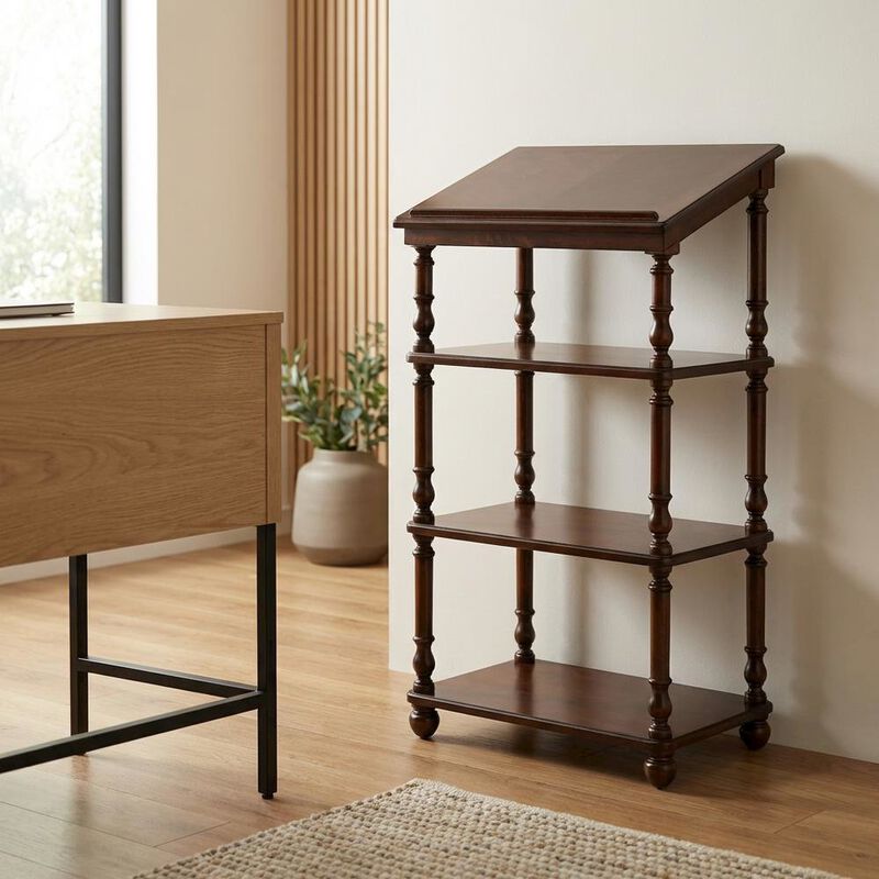 Starlight Canyon Home Traditional Library Stand with Storage for Home Office, Cherry, Cherry image number 1
