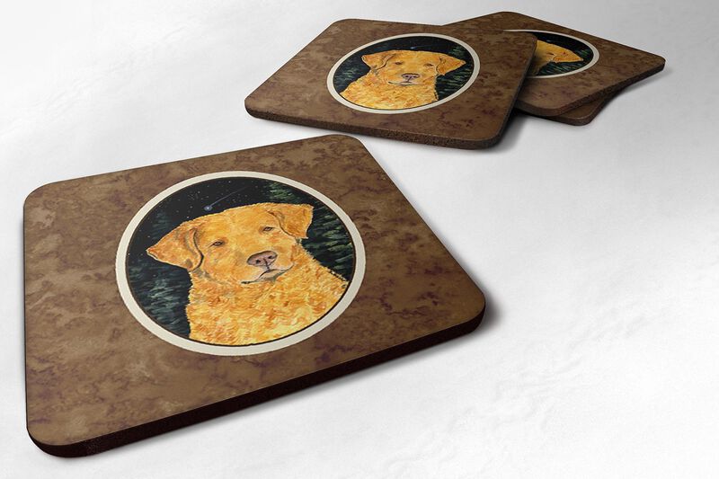 Caroline's Treasures SS8487FC Starry Night Chesapeake Bay Retriever Foam Coasters Set of 4 (Set of 4), 3.5 H x 3.5 W, Multicolor image number 0