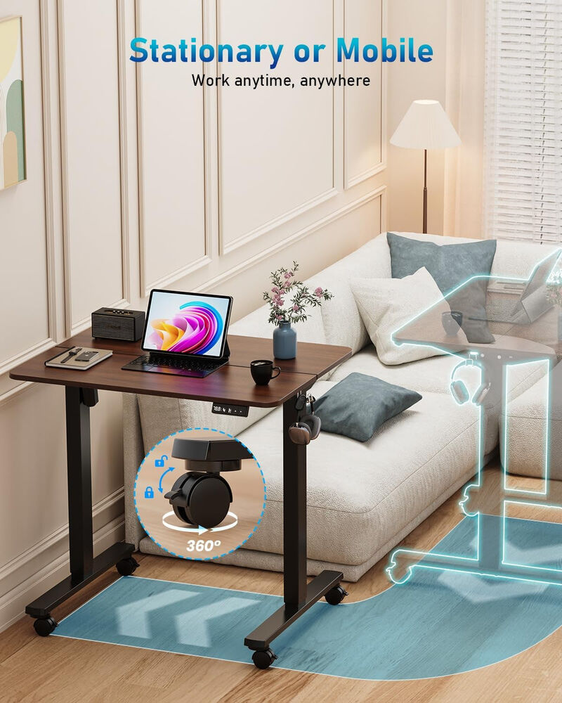 ShipItFurniture 32" Electric Adjustable Standing Desk with Casters image number 3