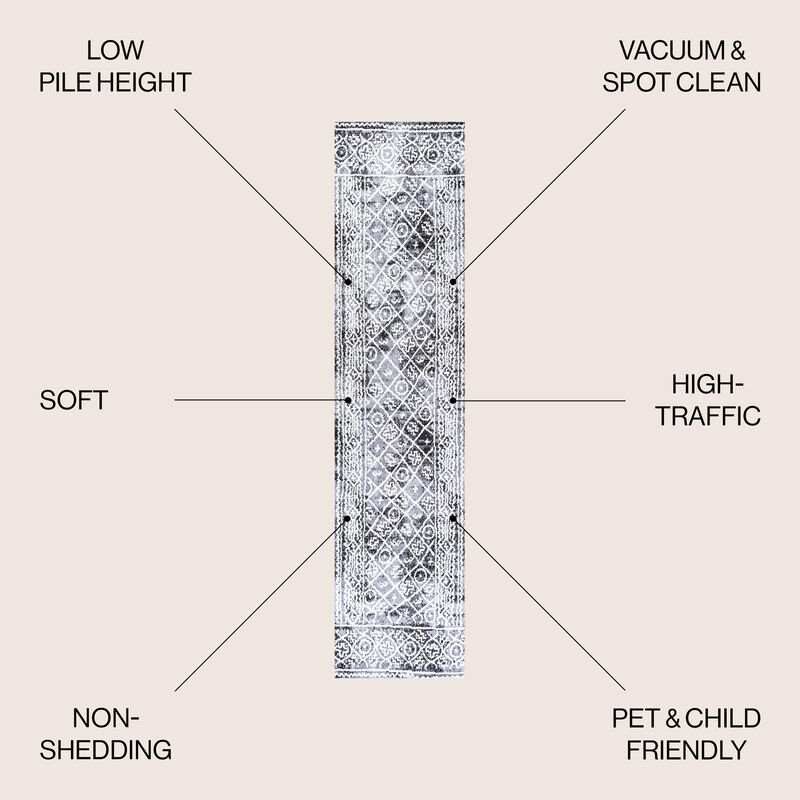 Iften Moroccan Geometric Distressed Area Rug