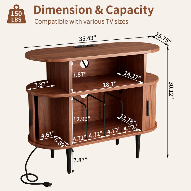 Jilcek Large Round TV Stand image number 3