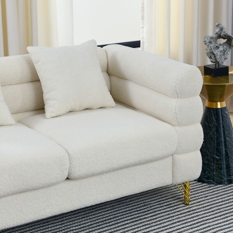 Sibsod modern-design plush cloud-shaped sofa set image number 7