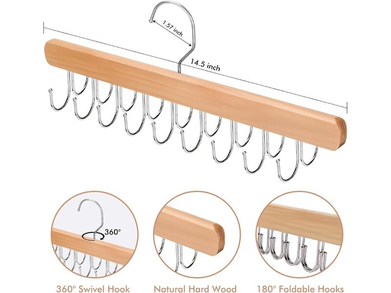2-Pack Bra Hangers | Premium Wooden Tank Top Hangers for Closet Organizer image number 2