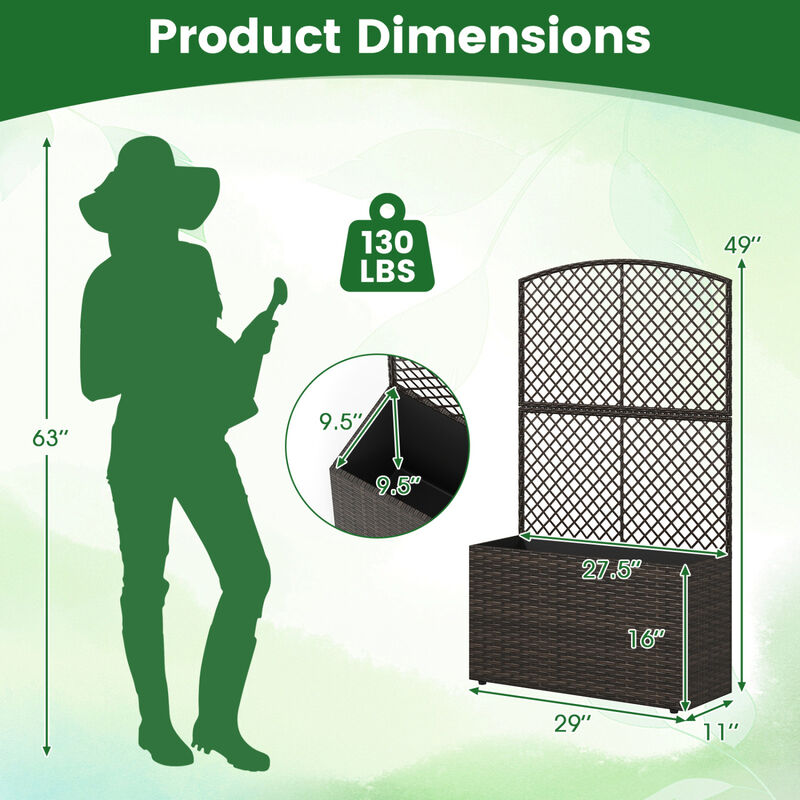 2 Pack Raised Planter Boxes with Trellis for Garden Backyard Patio and Balcony image number 2