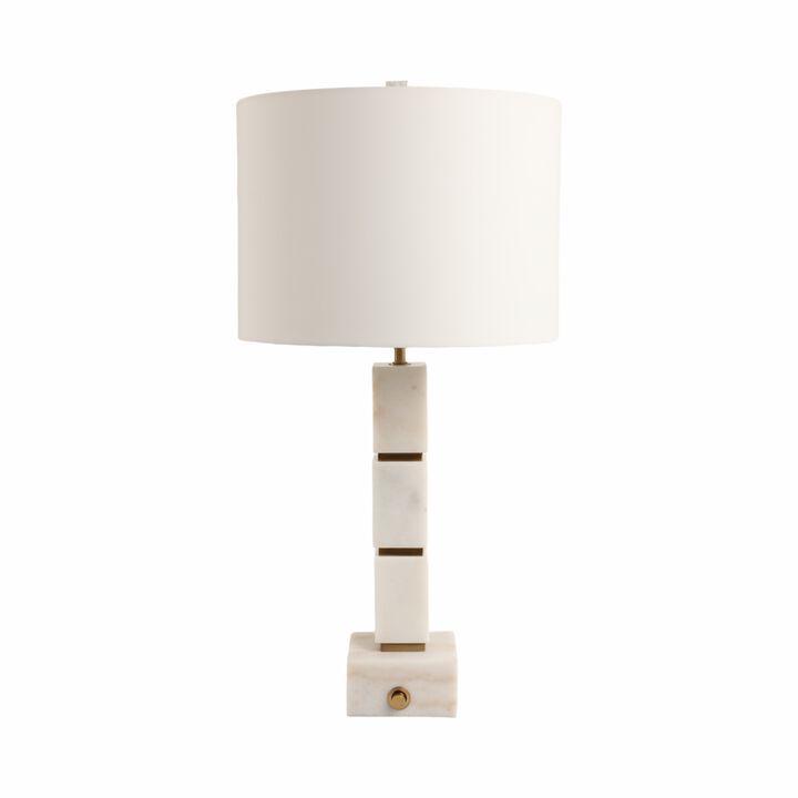 Stacked Marble Cubes Lamp Base