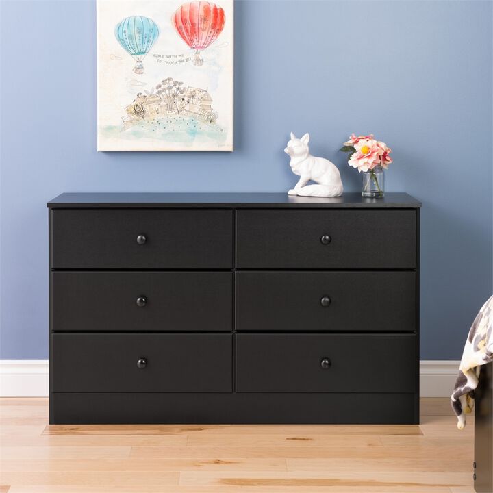 Prepac Astrid 6-Drawer Dresser, Black