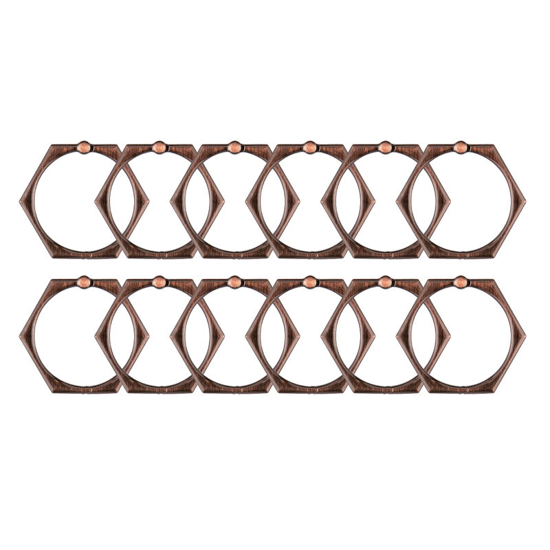 Rust-Proof Hexagon-Shaped Shower Curtain Hooks with Clasp Closure, Set of 12 image number 3