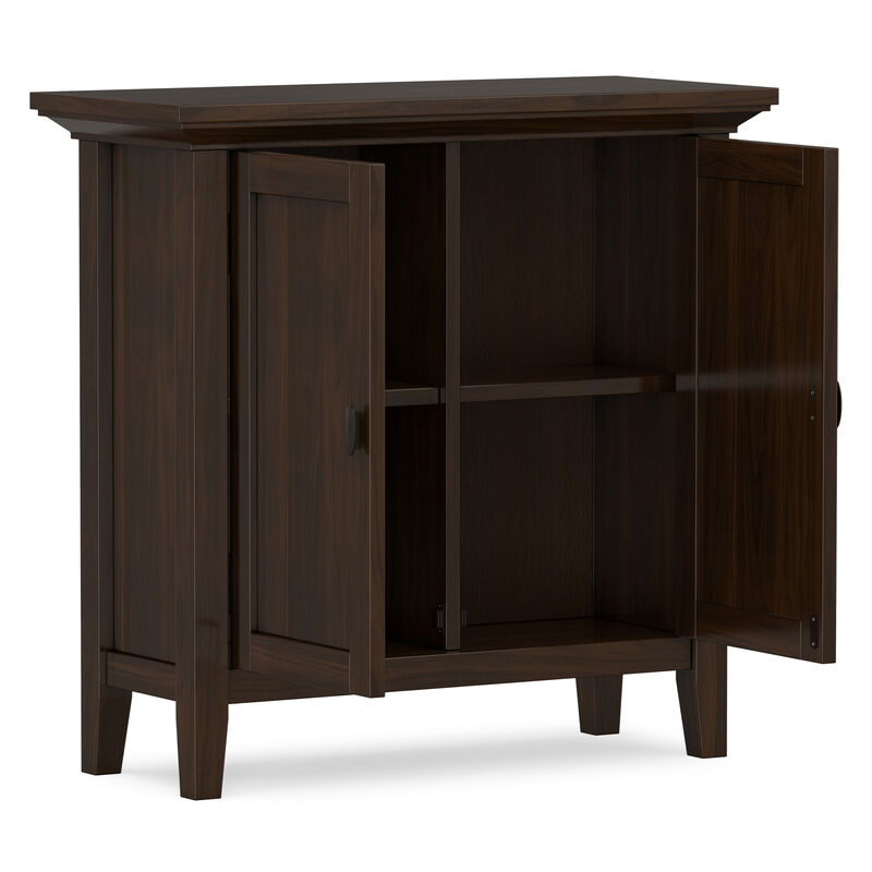 Redmond SOLID WOOD 32 inch Wide Transitional Low Storage Cabinet in Brunette Brown image number 4