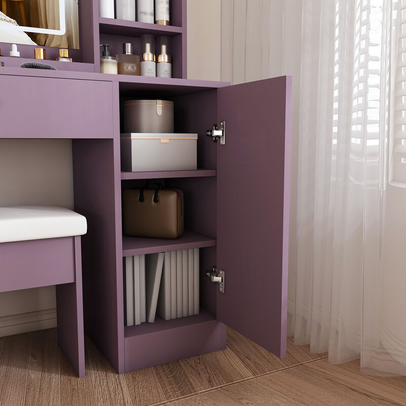 Frafup Padded Stool Stylish Vanity Desk image number 7