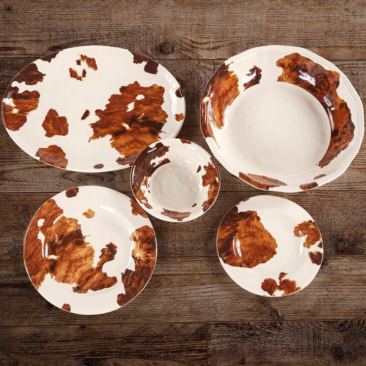 Elsa Cowhide 14-Piece Dinnerware Set