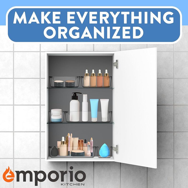 Drawer Organizer Set - Includes 12-piece 9x6 bins, 20-piece 9x3 bins, 18-piece 6x3 Bins, 22-piece 3x3 Bins, Stackable Storage Trays for Makeup, Kitchen, and Office, 72 Pack