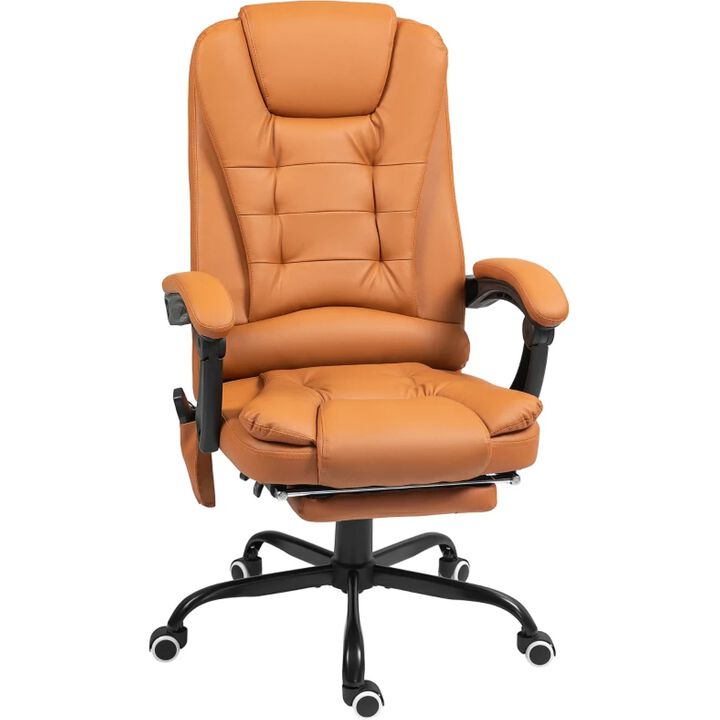 GOODSILO High Back Massaging Office Desk Chair with Lumbar Support and Built-in Footrest
