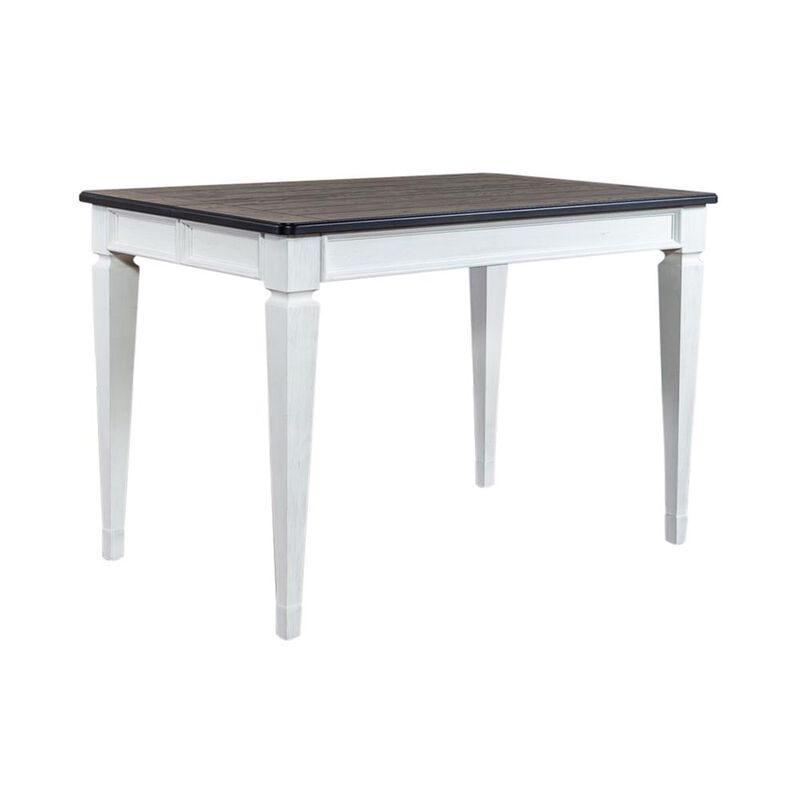 Liberty Furniture Allyson Park Counter Height Leg Table in Wirebrushed White w/ Charcoal Top image number 0