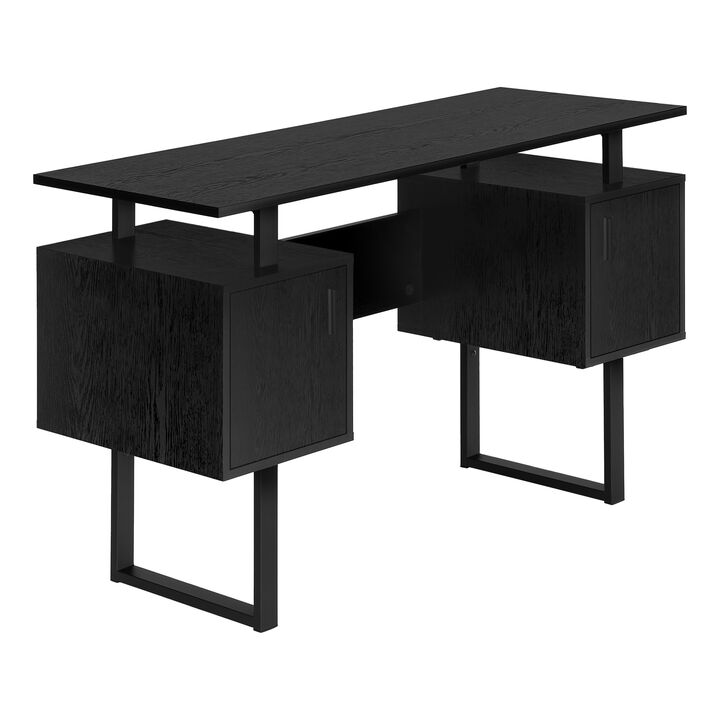 Monarch Specialties I 7606 Computer Desk, Home Office, Laptop, Storage, 48"L, Work, Metal, Laminate, Black, Contemporary, Modern