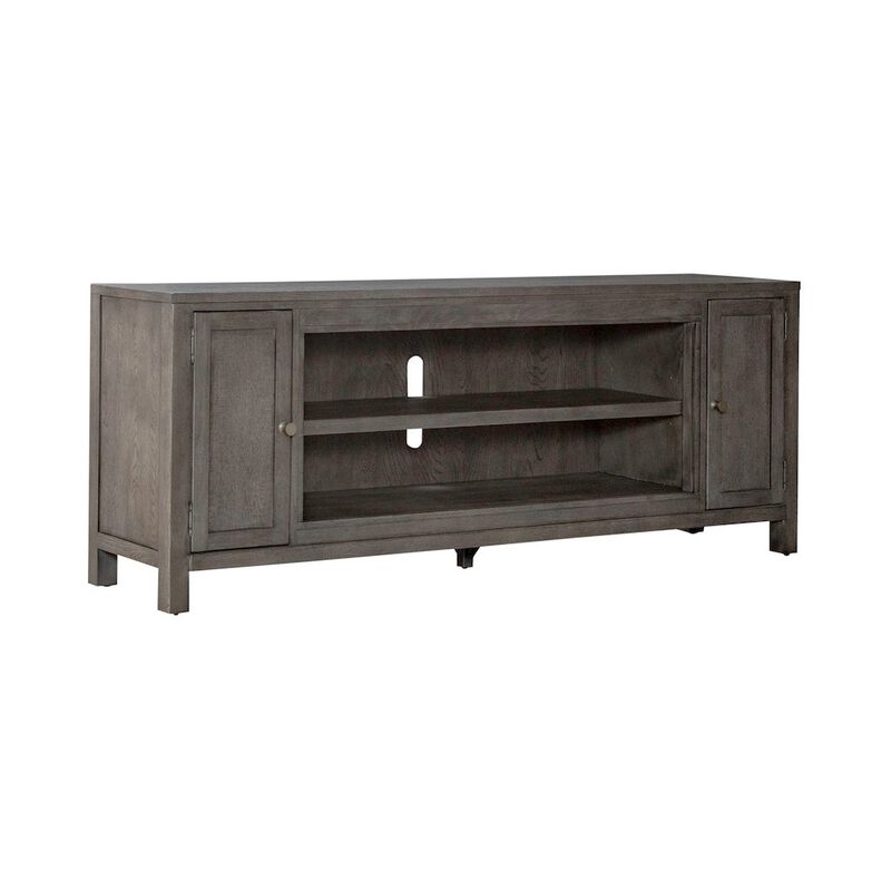 Liberty Furniture Modern Farmhouse Entertainment Stand 78 Inch TV Console  - Charcoal Oak Wood image number 0