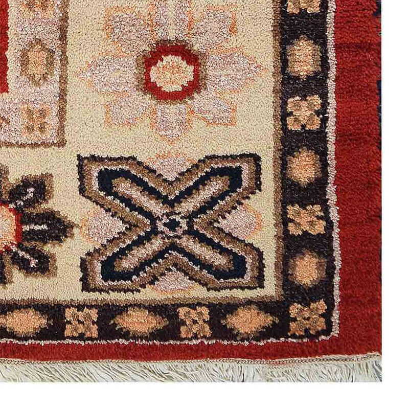 RUGSOTIC CARPETS HAND KNOTTED WOOL & SILK ECO-FRIENDLY ORIENTAL AREA RUGS  - Rectangle Shape, Classic Oriental Traditional , Low Pile Handmade Area Rugs (AF0104) image number 3