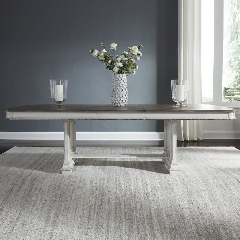 Liberty Furniture Abbey Park Trestle Table in Rubberwood Solids w/ White Oak & Birch Veneers image number 1