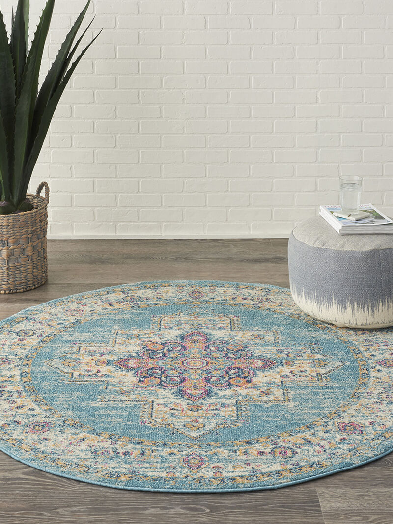 Passion PSN03 Light Blue 5'3" x 7'3" Rug image number 7