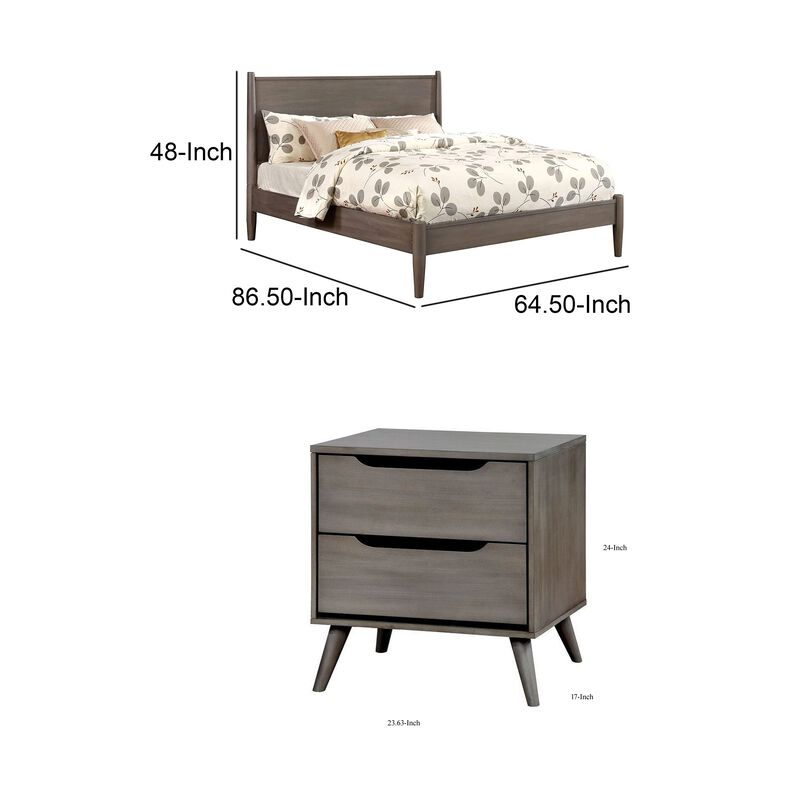 Bedroom Set, Wood &ndash; 2 Piece Set with Nightstand image number 7