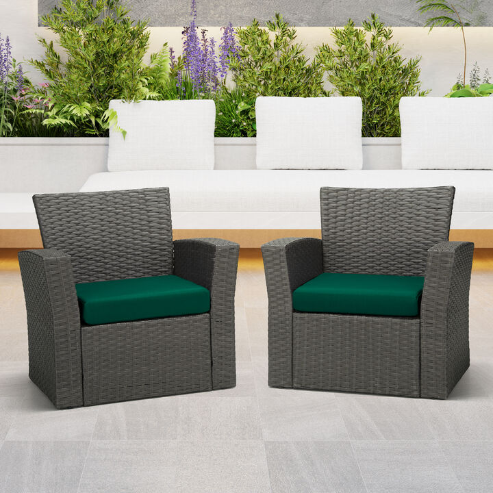 WestinTrends Outdoor Patio Furniture Seat Chair Square Cushions Set of 2, 20" x 19"