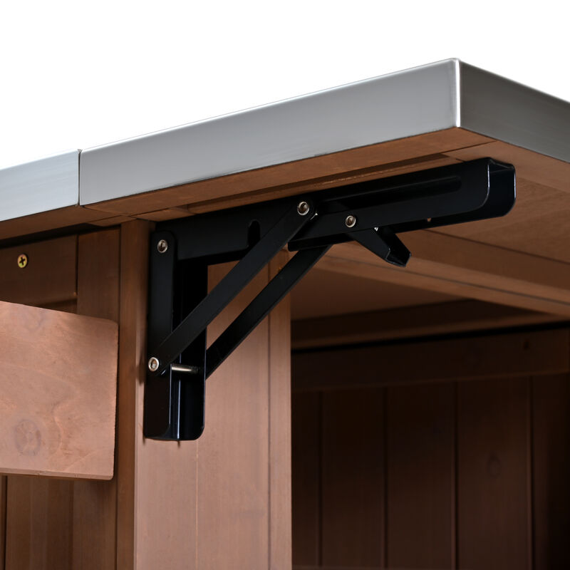 Japtef Outdoor Solid Wood Extendable Kitchen Island image number 7