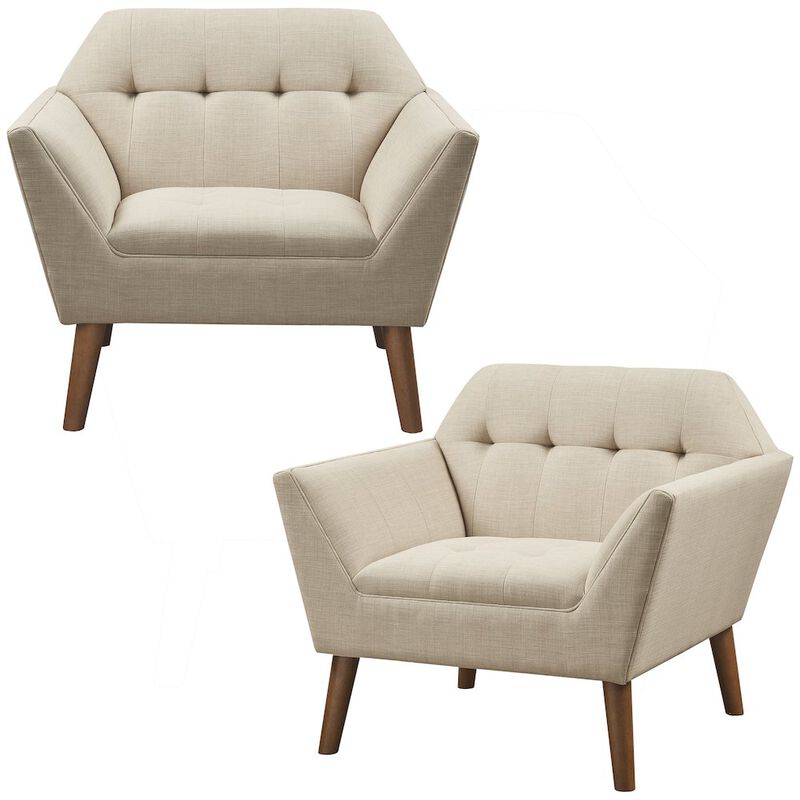 INK+IVY Newport Lounge Chair Set of 2 in Beige