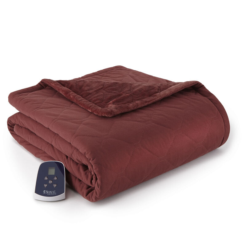 Micro Flannel Reverse to Ultra Velvet Electric Throw, One Size