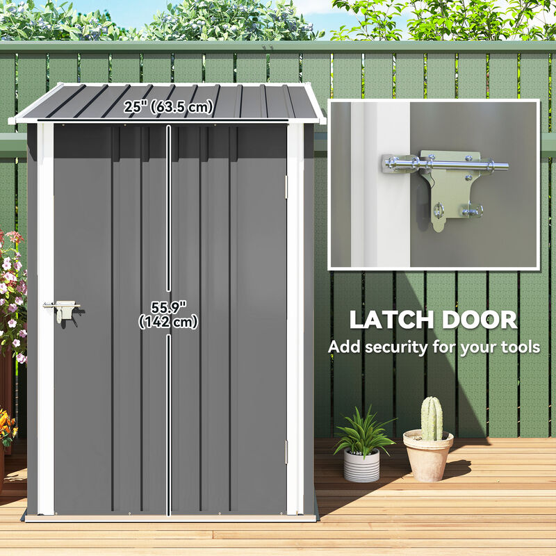 Hivvago Small Lean-To Galvanized Steel Tool Shed image number 4