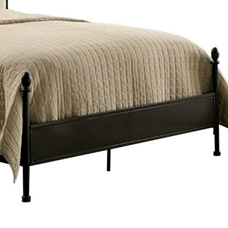 Transitional Queen Size Bed , Black-Benzara