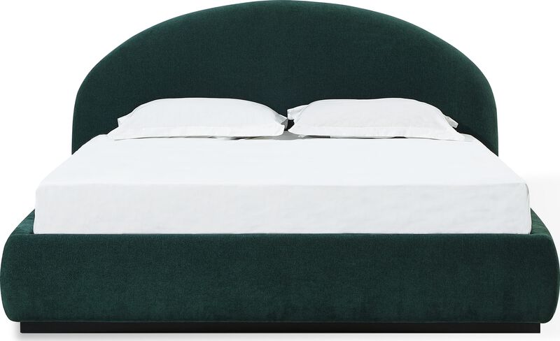Flex Queen-size Upholstered Bed in Emerald Chenille