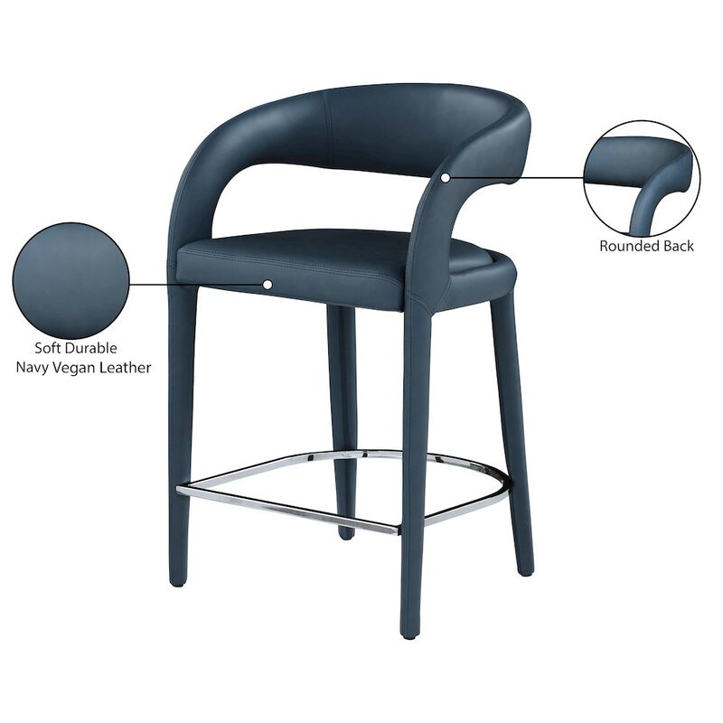 Meridian Furniture Sylvester Vegan Leather Stool