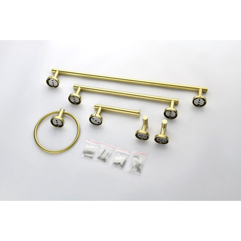 6-Piece Brushed Gold Bathroom Hardware Set
