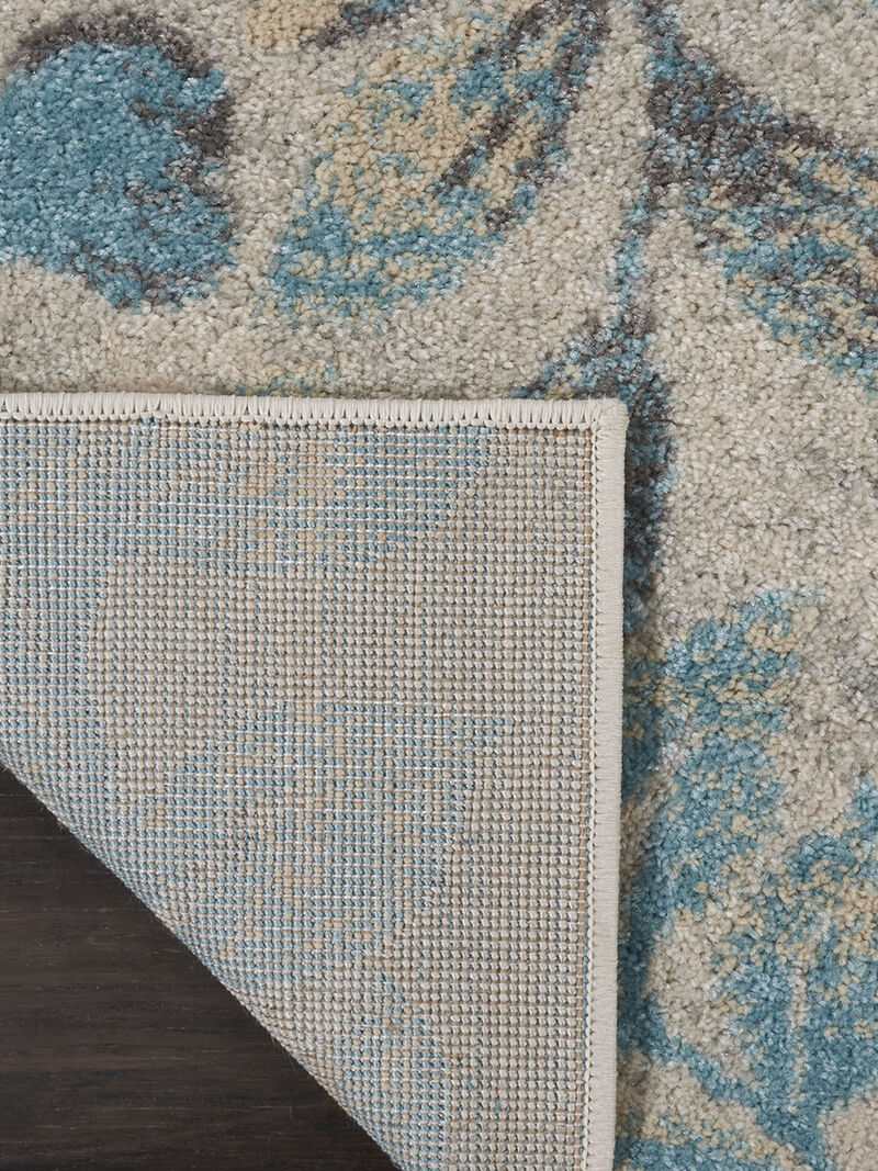 Tranquil TRA03 Ivory/Turquoise 2'3" x 7'3" Rug image number 1