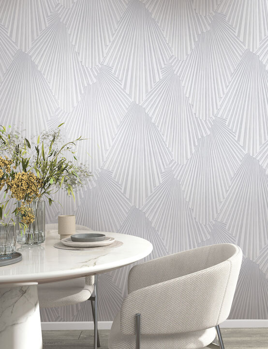 Lumiere Off-White Deco Geo Wallpaper