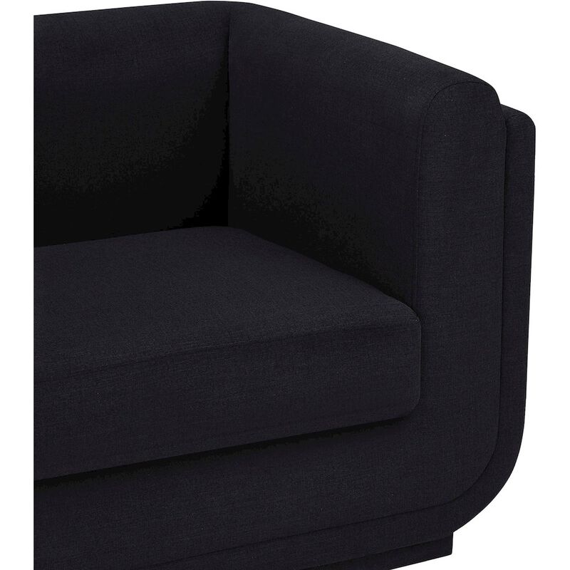 Meridian Furniture Kimora Black Linen Textured Fabric Loveseat