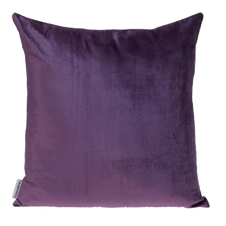 20" Purple and Gray Cotton Reversible Throw Pillow