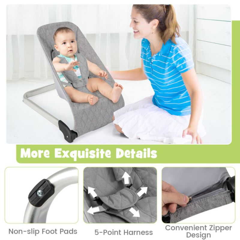 Hivvago Baby Bouncer Seat with Aluminum and Metal Frame image number 6