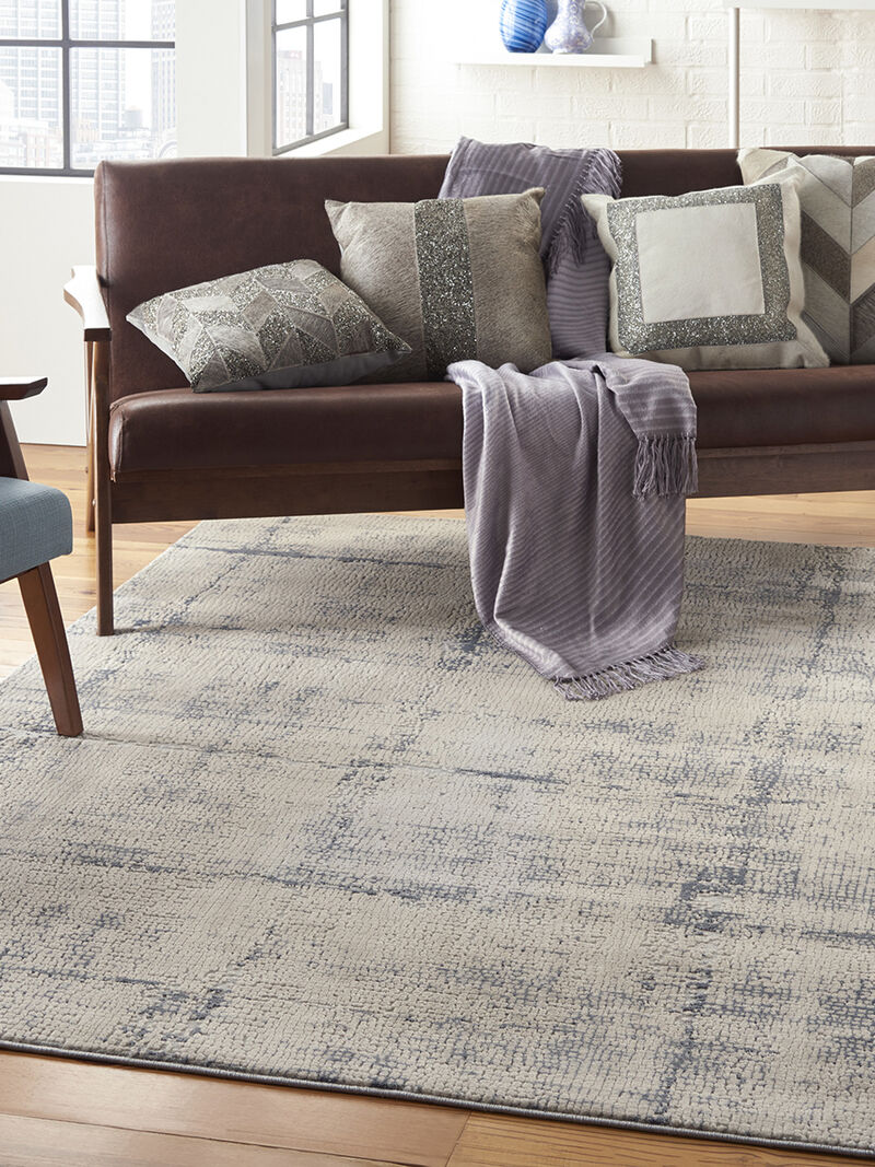 Rustic Textures RUS06 Ivory/Blue 7&rsquo;10&rdquo; x Round Rug image number 1