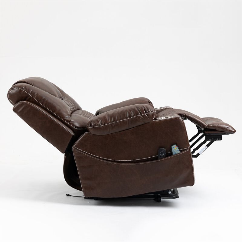 Velvet Recliner Chair with 2 Cup Holder, Lounge Chair Power Lift Chair Relax Sofa Chair image number 5