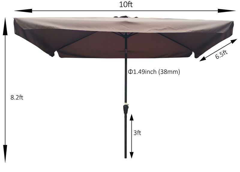 Streamdale 10 X 6.5FT Rectangular Patio Umbrella