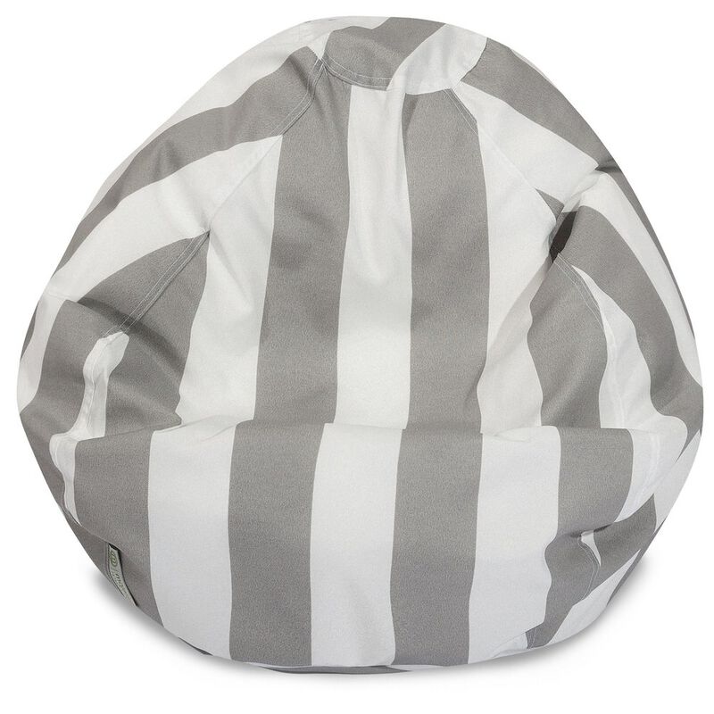 Majestic Home Goods Large Bean Bag Vertical Stripe Gray