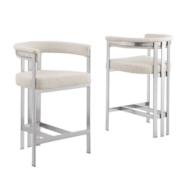 Best Quality Furniture Glam gatsby Cream counter height chairs- Set of 2